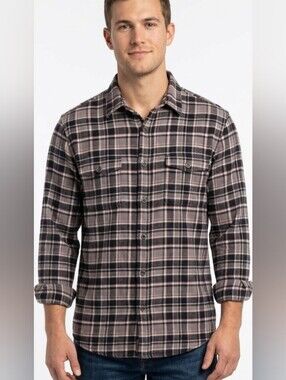 JACHS Men's Cotton Plaid Flannel Button Down Shirt Size XL